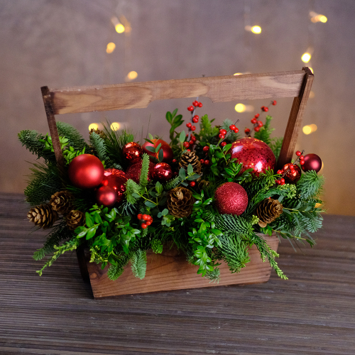 Купить Композиция новогодняя #352 с еловыми ветками