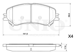 Колодки тормозные диск. передние UNIO BRP-20035