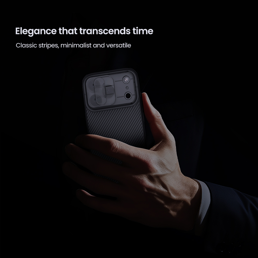 Чехол тонированный прозрачный на iPhone 17 Pro, серия CamShield Pro от Nillkin (с двойной защитной шторкой для камеры)