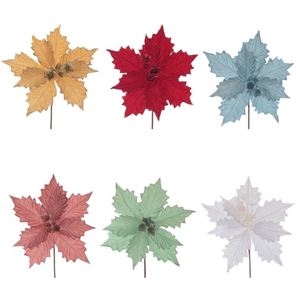 GAEM Цветок искусственный "Пуансеттия", L30 W30 H35 см, 6в.