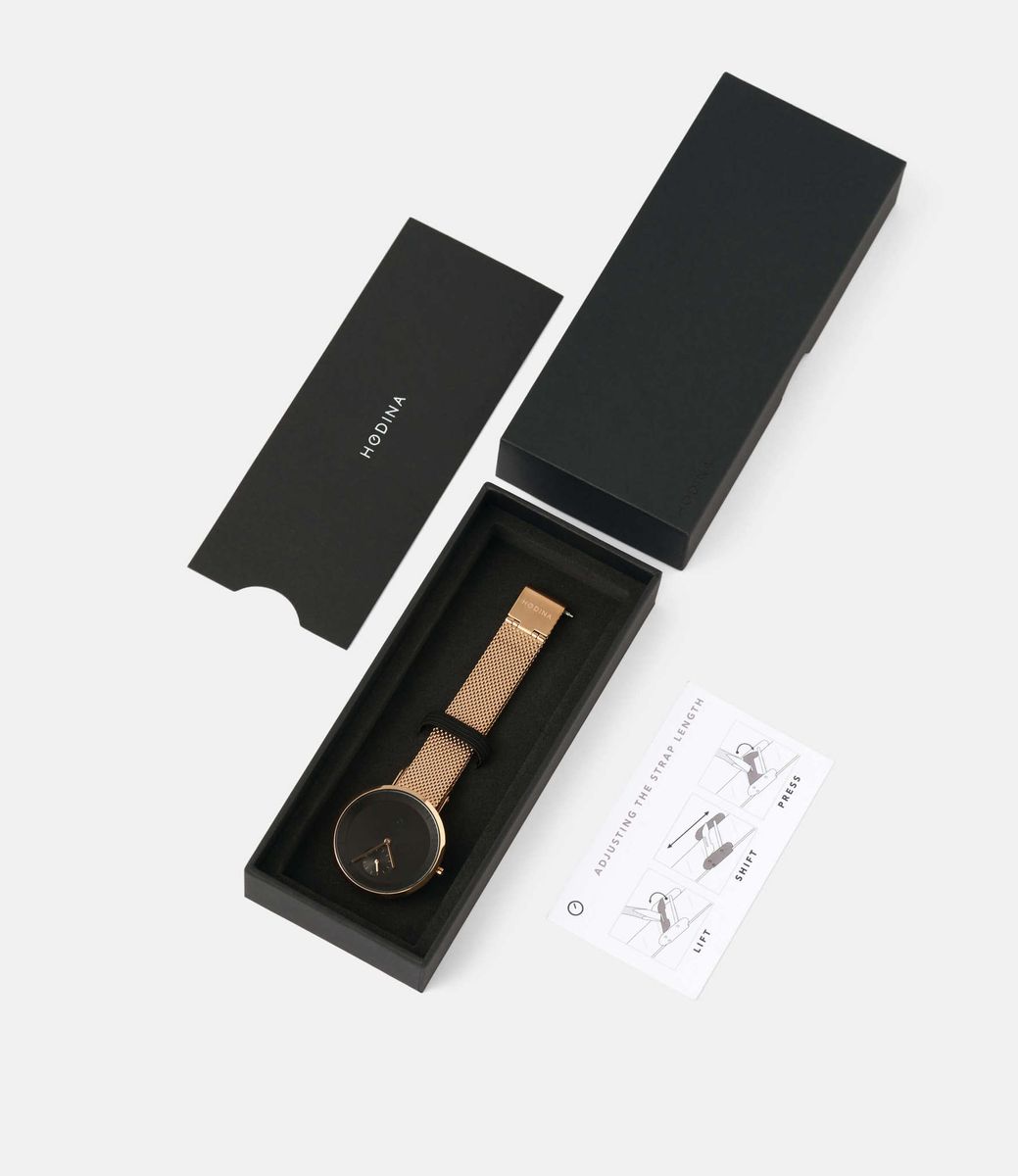 Hodina Kirkland Mesh — часы в цвете розовое золото (34 мм)