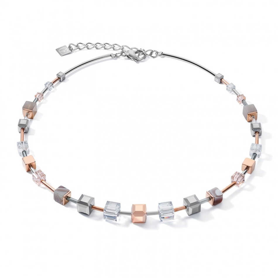Колье Coeur de Lion Rosegold-Silver 5061/10-1631 цвет серый, прозрачный