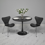 Комплект из 4-х стульев Seven Style чёрный с хромированными ножками