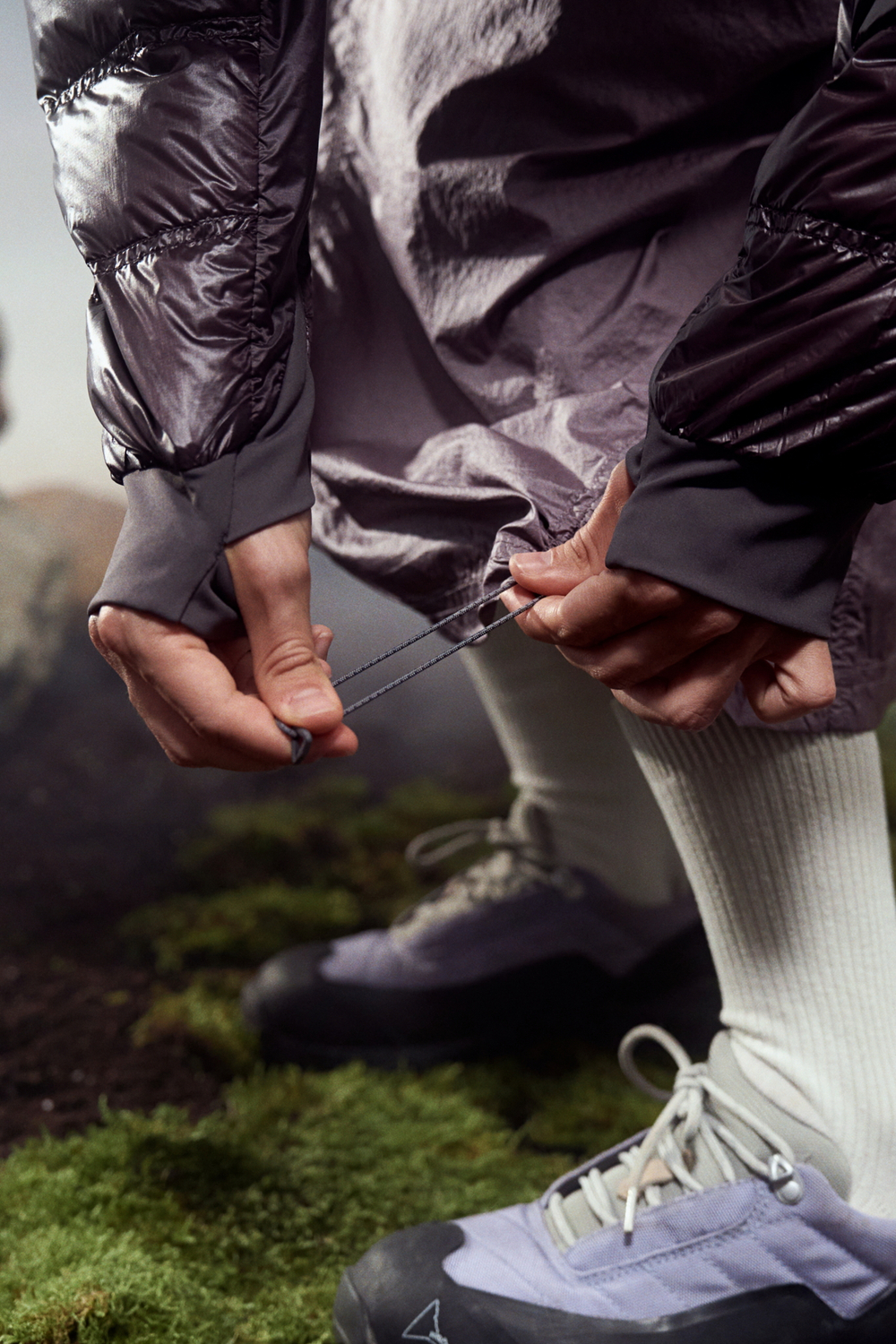 Юбка Nothomme Blue Metallic Nylon Tooling Half Skirt "Taro Purple"