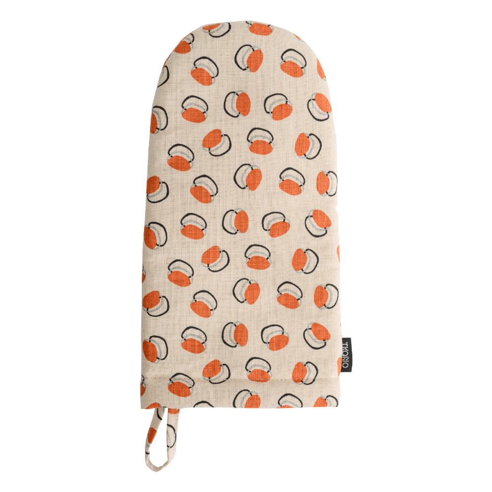 Варежка-прихватка из хлопка с графичным принтом Ягоды Russian North 31х15 Tkano