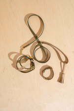 Ошейник "Пони-гулёни" Зеленый и бежевый