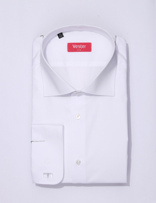 Сорочка мужская VESTER длинный рукав, цвет белый, хлопок/пэ 707141 17