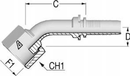 Фитинг DN 10 ORFS (Г) 13/16 (45)