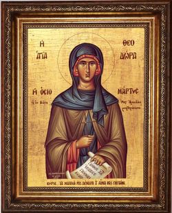 Феодора Константинопольская (Цареградская). Икона на холсте в раме.