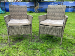 Обеденная группа на 2 персоны стол Лайт и 2 кресла Анкор Greige