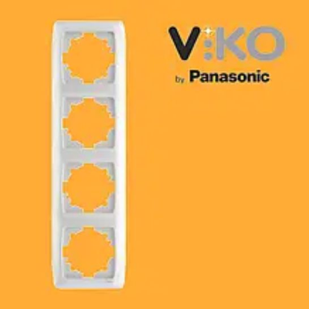 Рамка 4-я вертикальная белый Viko Carmen