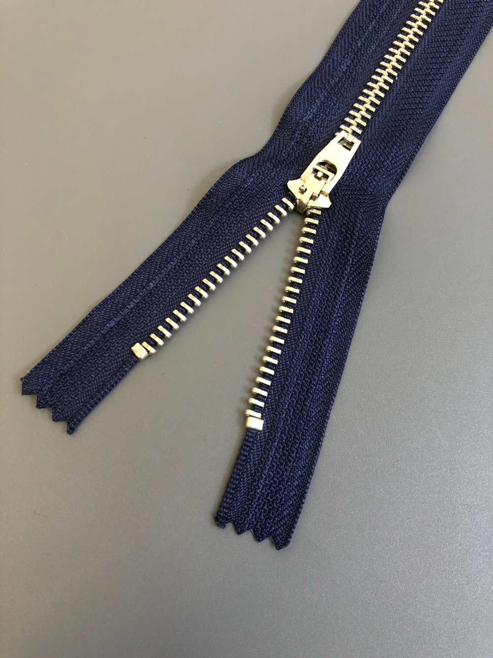 Молния метал, 20см №4 не разъем джинс синий/Ni