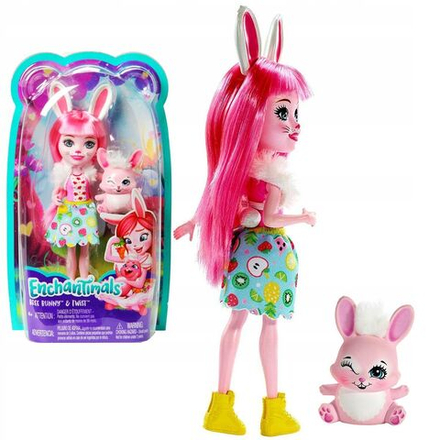 Кукла Enchantimals Mattel - Кукла Бри Кроля с питомцем кроликом - Энчантималс FXM73