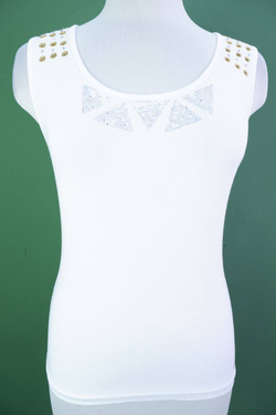 Топ Blumarine с россыпью страз, в стилистике бренда 46 размер