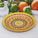 Тарелка плоская 26см жёлтая Риштанская Керамика