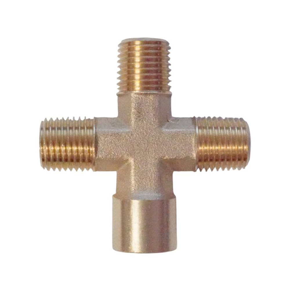 WDK-23MFB Фитинг X - образный, резъба 1/4" PT, F-M-M-M (внутренний/внешний), латунь