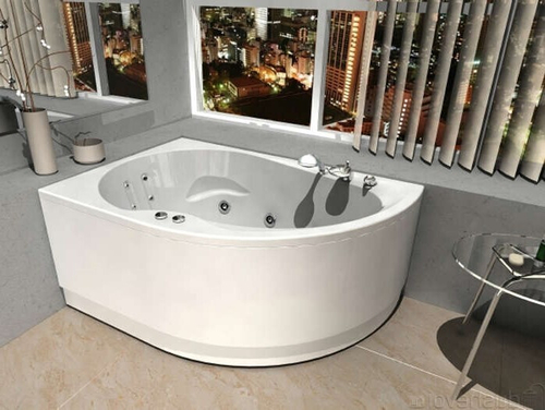 Акриловая ванна Aquatek (Акватек) Вирго 150x100 L, с каркасом, с фронтальной панелью, со сливом-переливом