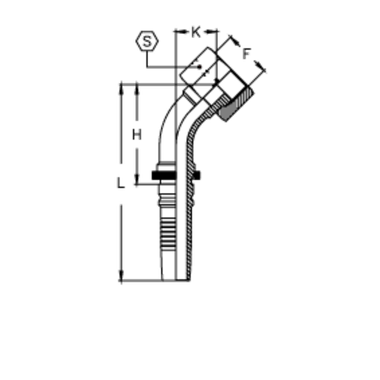 Фитинг DN 38 ORFS (Г) 2 (45) Interlock TIEFFE