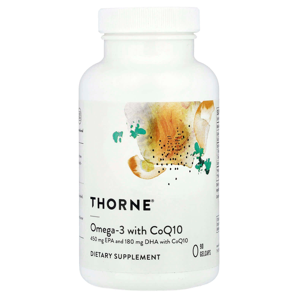 Thorne, Омега-3 с коэнзимом Q10, 90 желатиновых капсул