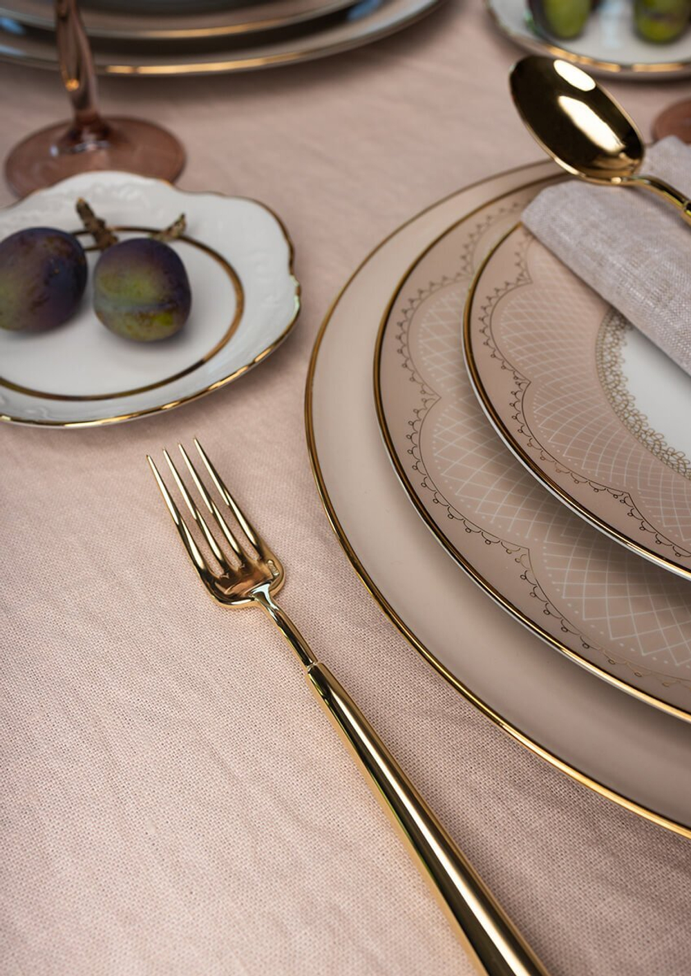 Набор столовых приборов на 6 персон 24 предмета Belo Inox Rubi Gold