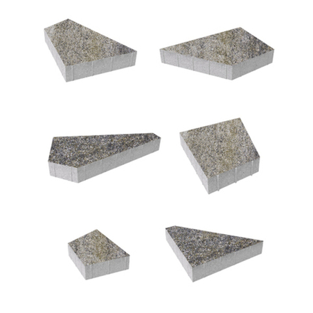 Тротуарная плитка ОРИГАМИ - Искусственный камень Габбро, комплект из 6 видов плит
