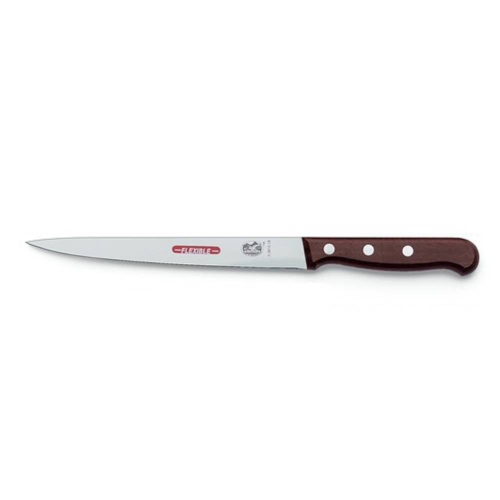 Нож кухонный Victorinox Rosewood (5.3810.18) стальной филейный лезв.180мм прямая заточка коричневый