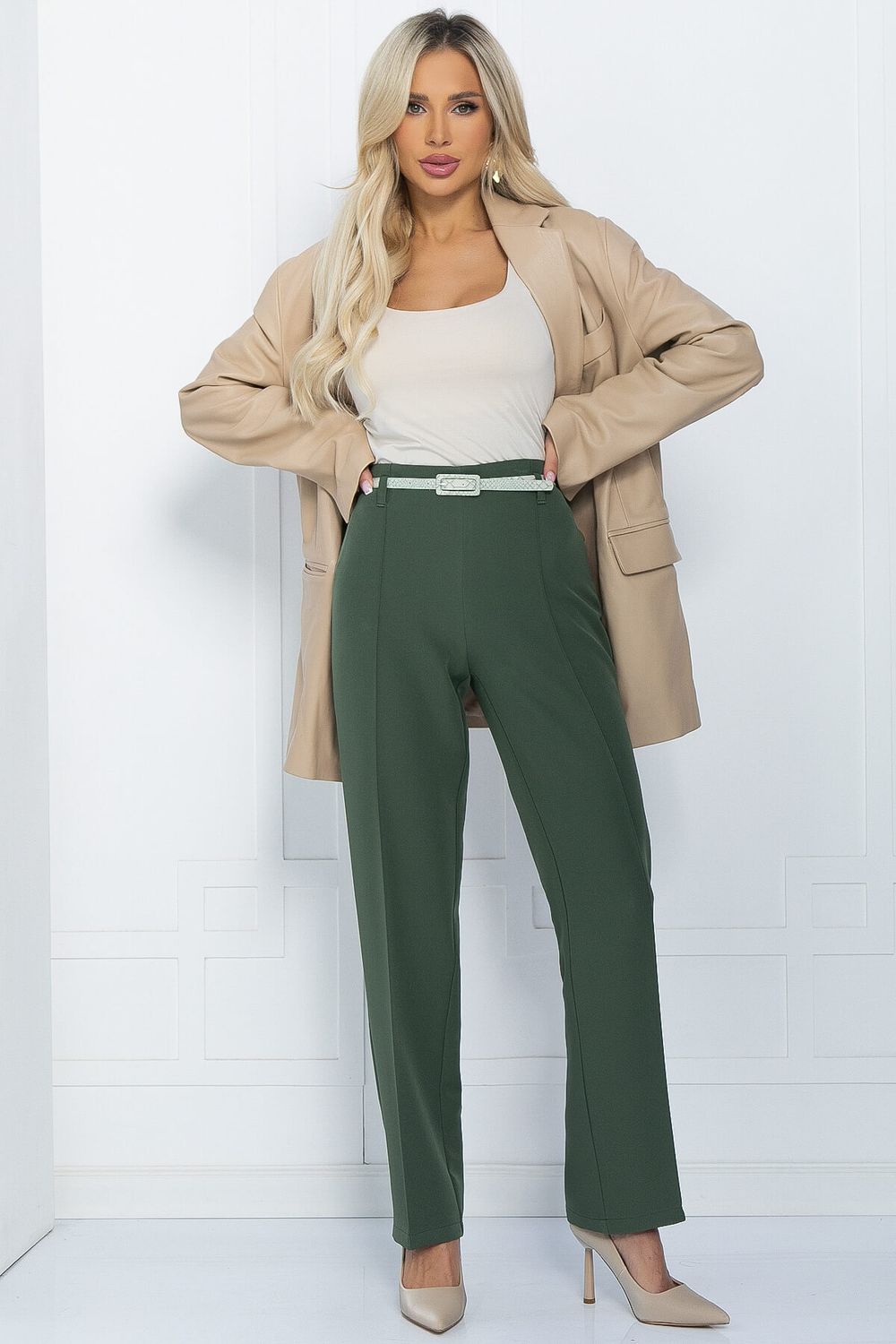 Брюки Найтли (серо-зеленые) Б11680 LT Collection