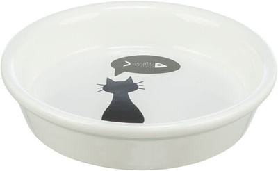 Миска керамическая "Кошка" 0,25 л/ ф 13 см, белая, Trixie