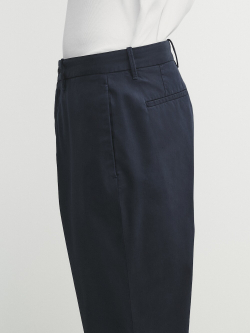 Massimo Dutti Зауженные брюки чинос из трикотина, темно-синий
