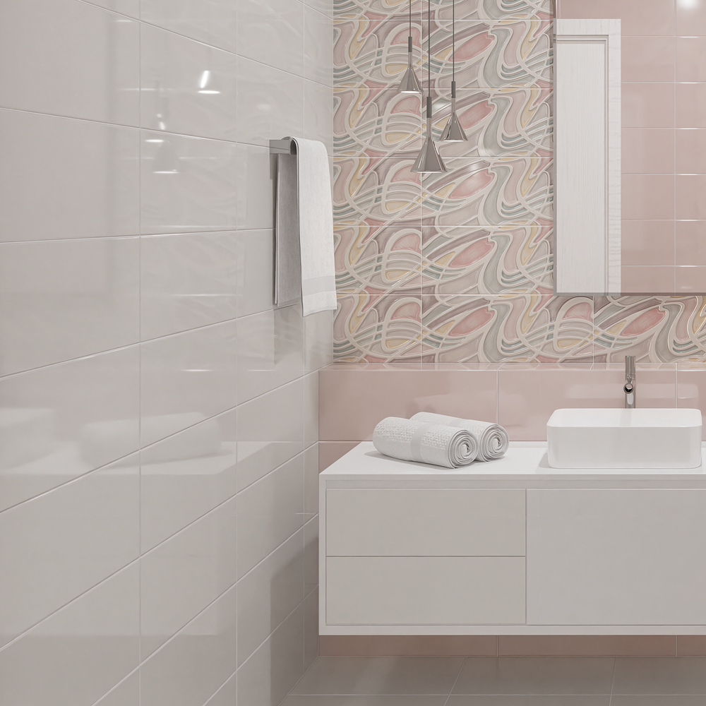 Плитка настенная Azori Brillo Perla 20.1x50.5 см 1.52 м² глянцевая цвет бежевый