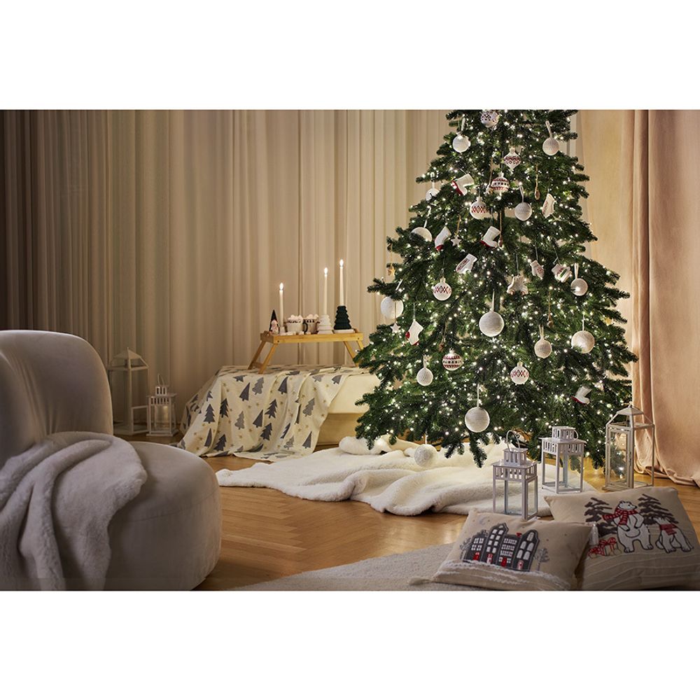 Набор ёлочных украшений с подсветкой Festive embroidey из коллекции New Year Essential, 4 шт.