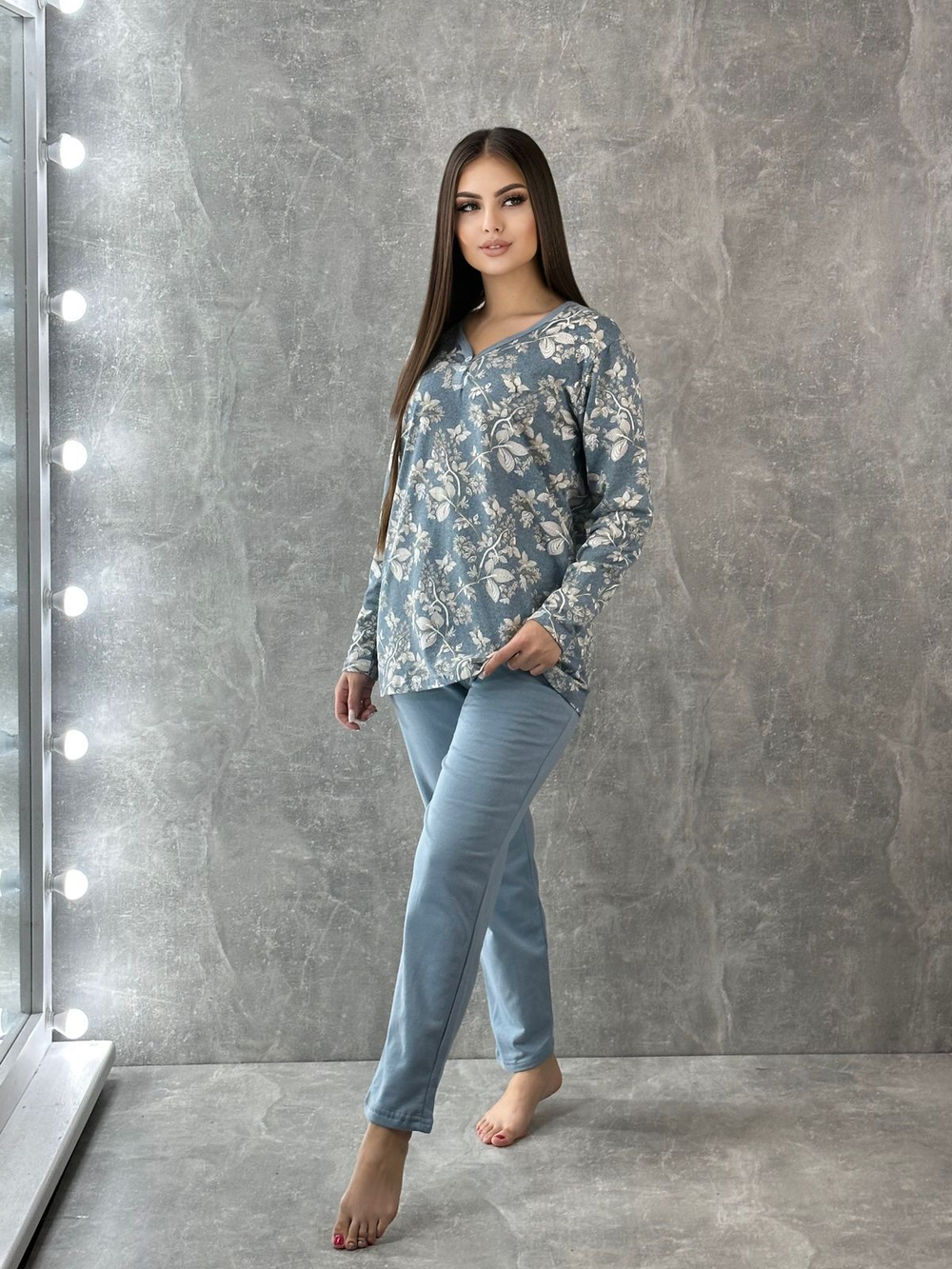 Пижама женская штаны+футб д/р (фланель) П0008-4 норма