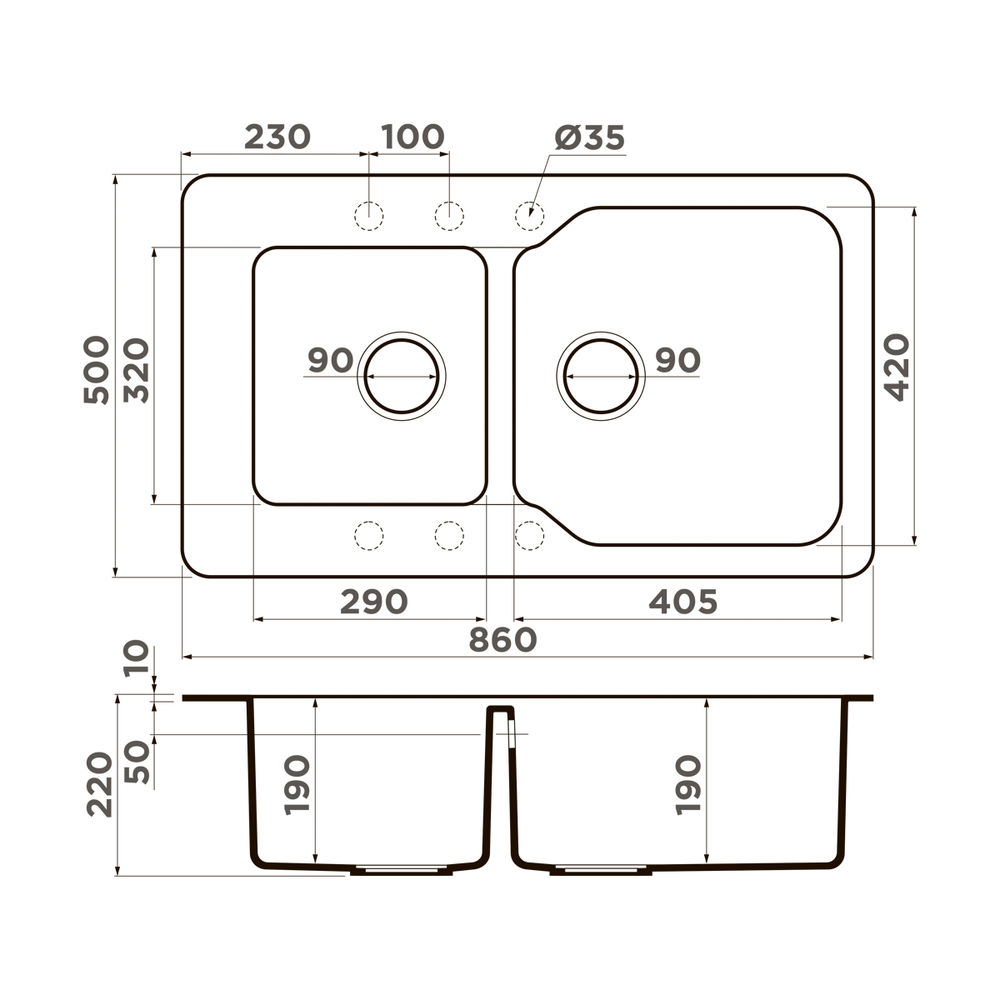 Мойка Omoikiri Maru 86-2-EV Tetogranit | Эверест