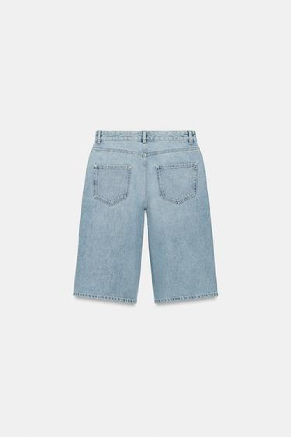 ZARA ДЖИНСОВЫЕ ШОРТЫ БЕРМУДЫ СО СРЕДНЕЙ ПОСАДКОЙ — ZW COLLECTION, ГОЛУБОЙ