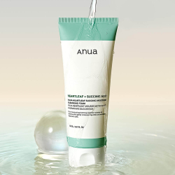 Anua Heartleaf Succinic Moisture Cleansing Foam, 150ml Гель-пенка для умывания с янтарной кислотой