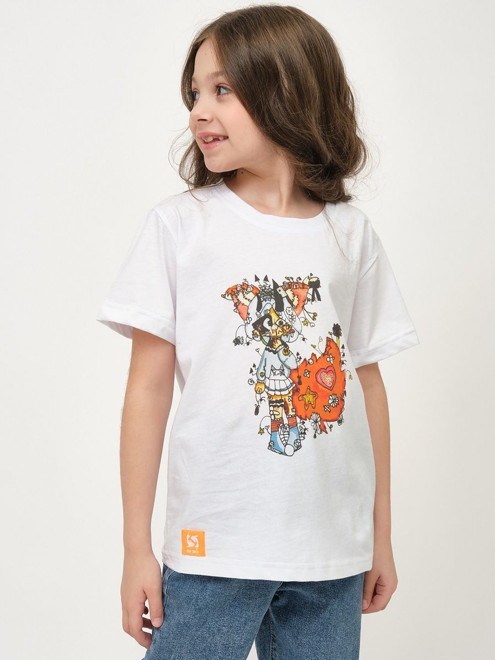 Детская футболка с принтом Moon (Размер: 140-146) (Цвет: белый)