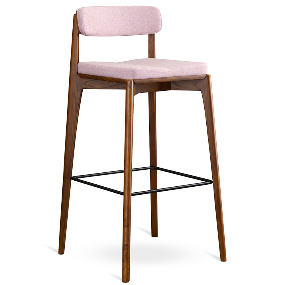 Стул барный aska, рогожка, орех/розовый