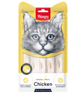 Wanpy Cat Лакомство для кошек «нежное пюре» из курицы 70гр.