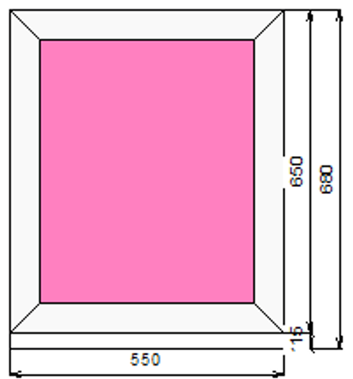 Пластиковое окно 650 х 550 ТермА Эко с глухой створкой