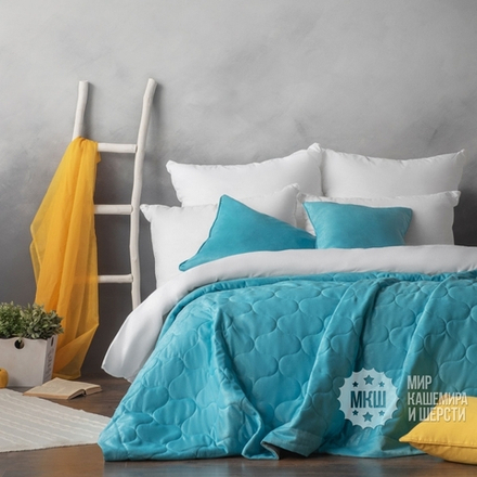Стеганое покрывало в спальню ДОВВЕР (арт. BL02-288-09) - 230х250 см. - голубое