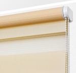 Рулонная штора - День-Ночь - Ткань: "Канзас" - цвет: светло-бежевый
