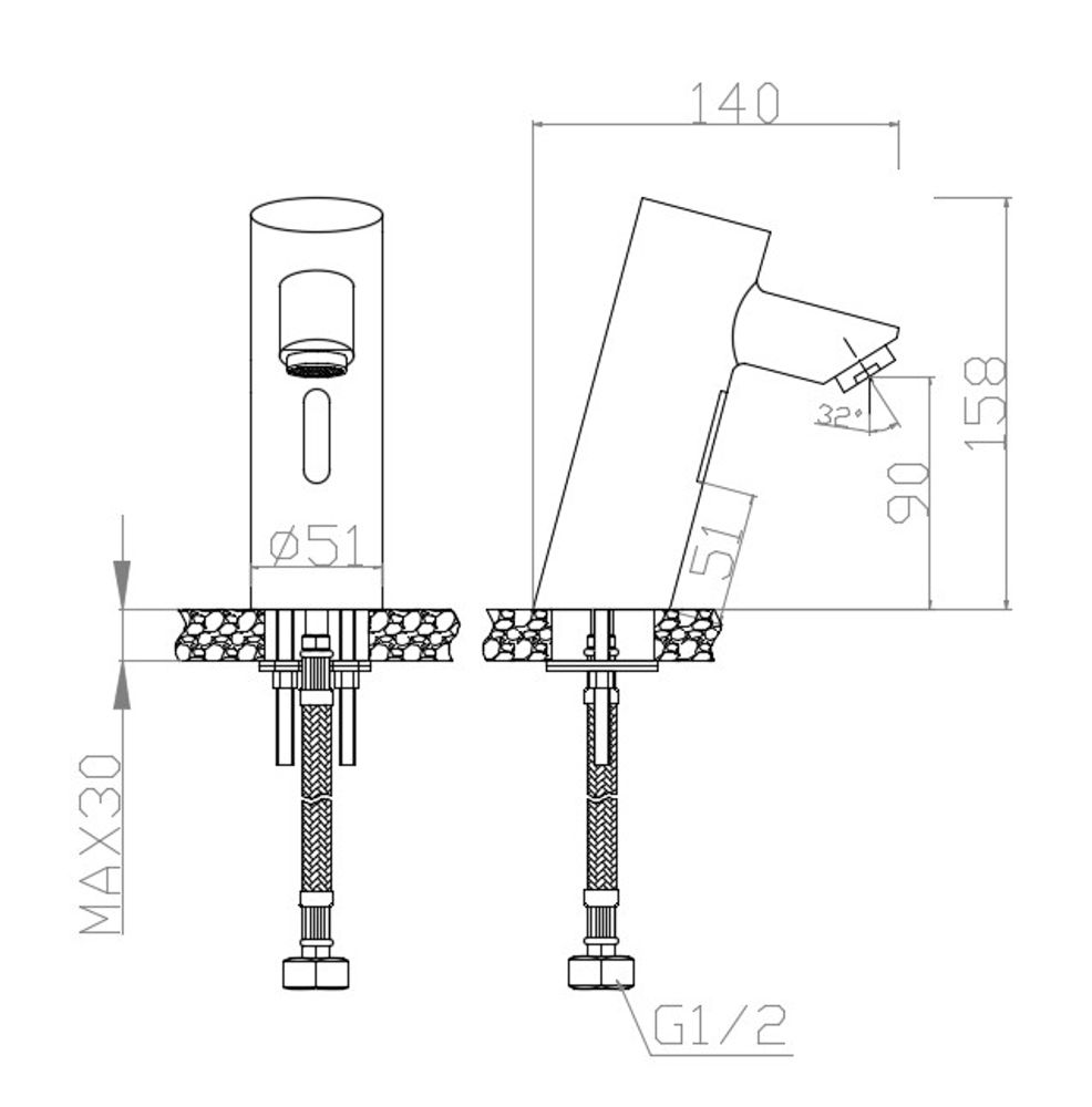 Кран Essentialmatic для умывальника на столешницу 07261.LB