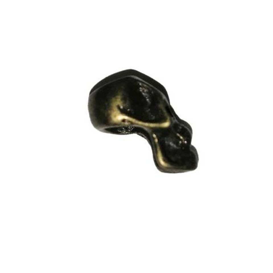 Бусина череп gold (вертикальное отверстие)