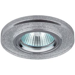 DK7 CH/SHSL Светильник ЭРА декор стекло круглое MR16,12V/220V, 50W, хром/серебряный блеск