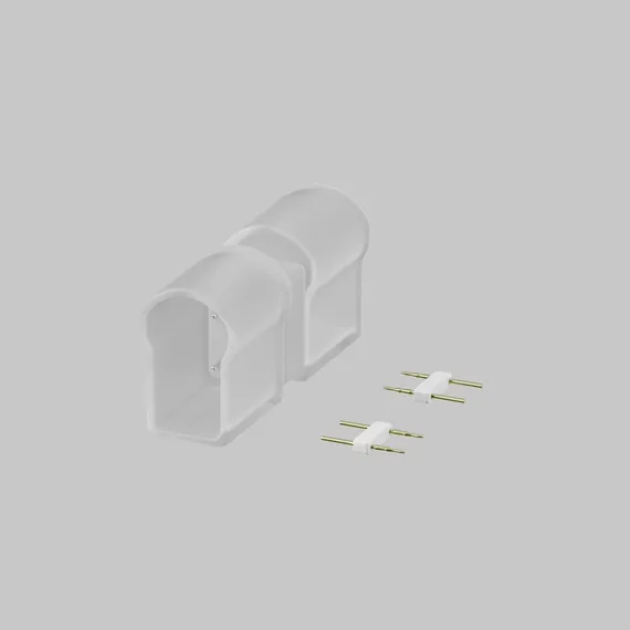 Двусторонний коннектор (выход прямой) для гибкого неона 220В 25х13 мм Led Strip 201238