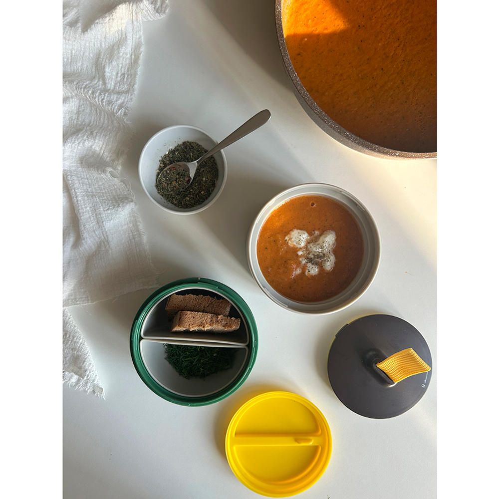 Ланч-бокс meals, 800 мл, светло-серый/зеленый