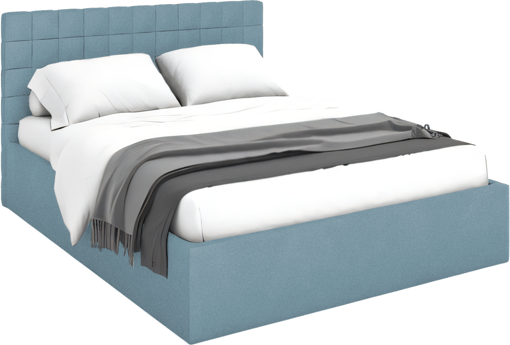 Кровать Лурдес (с.м.160*200) Newtone aqua blue, ВариантКроя1