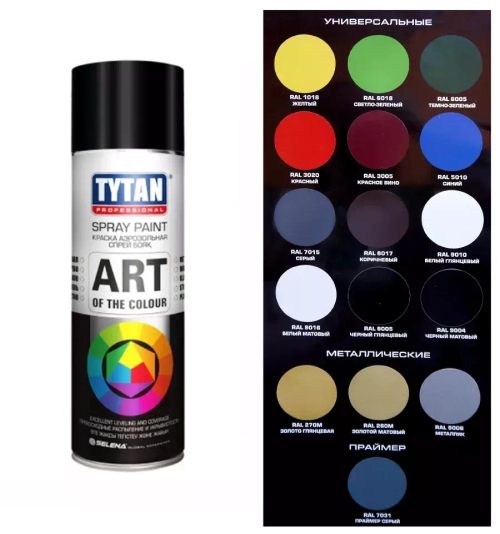 Краска универсальная аэрозольная акриловая Tytan Professional Art of the colour золотой металлик 400 мл