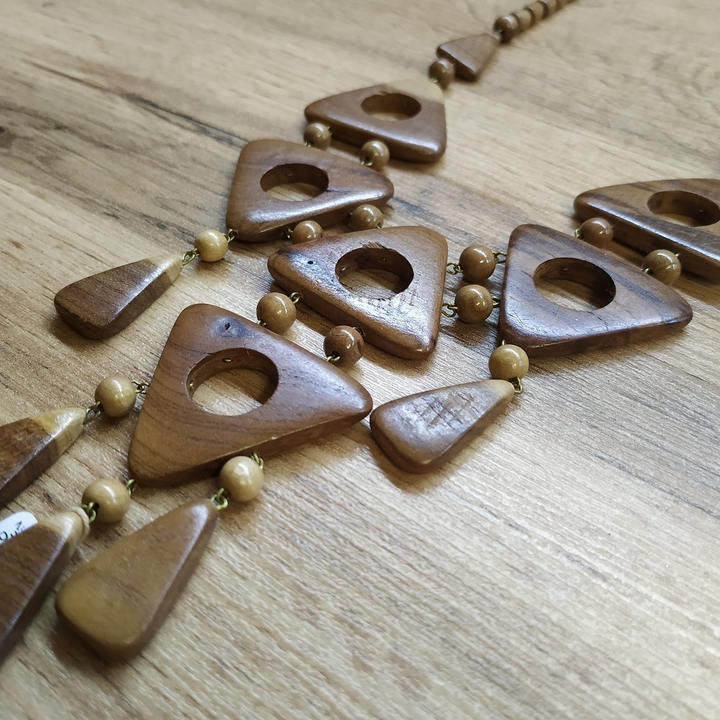 Колье Монокини, дерево, цвет красно-кор., 62 см