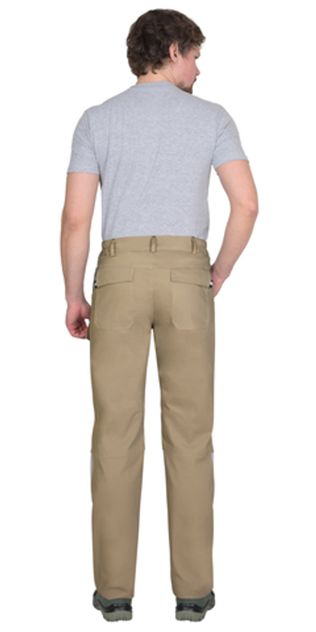 Брюки СИРИУС-ДЕКСТЕР песочные с черной отделкой, тк. стрейч с ВО